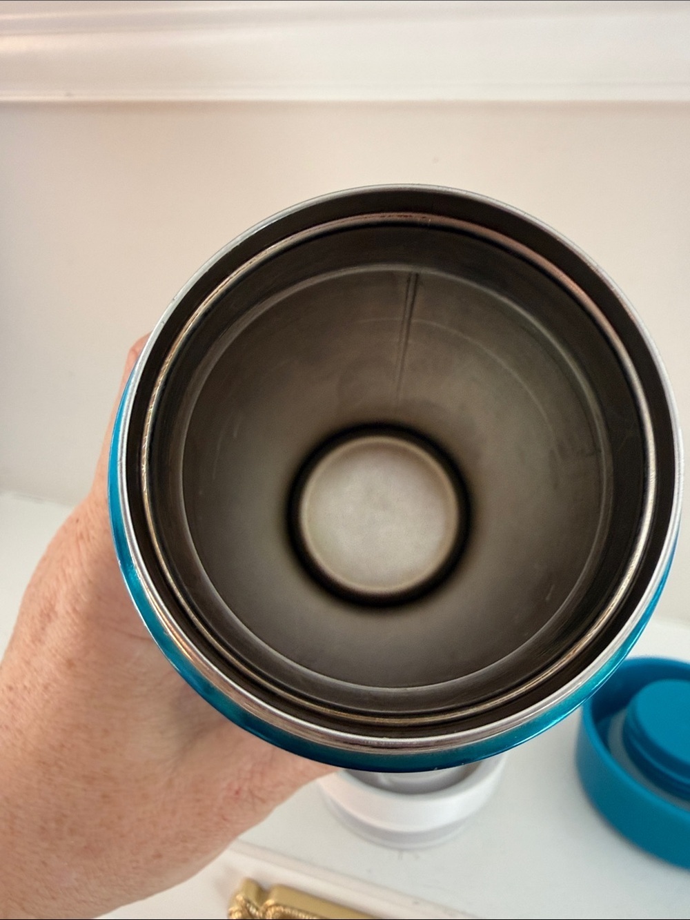 Tupperware Metallic Teal sparkle Travel Tumbler - Picture 6 of 9